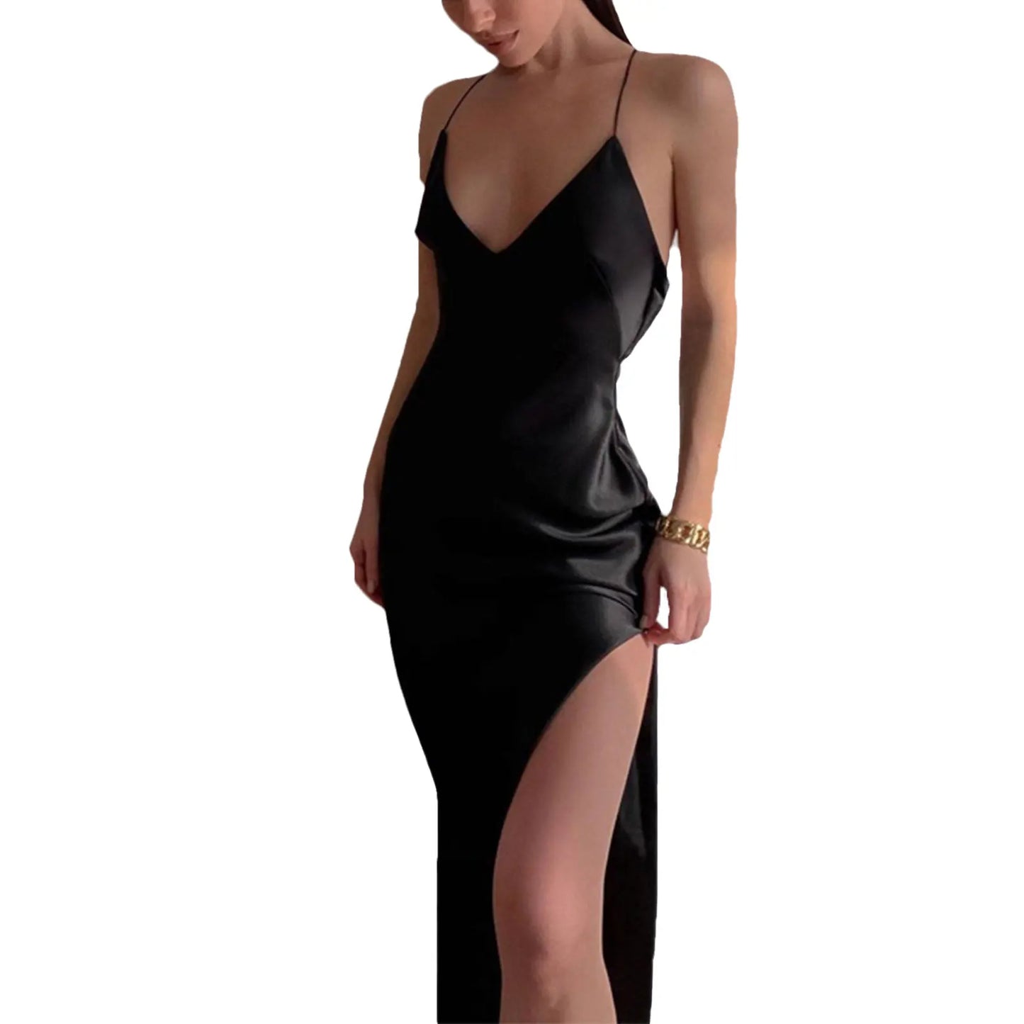 Robe en Satin avec Fente