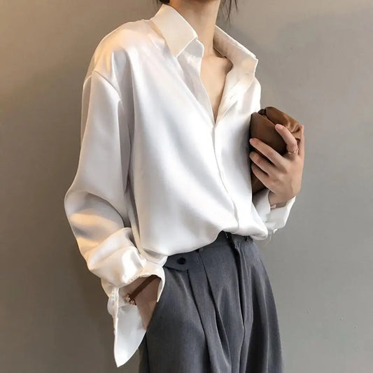 Blouse Blanche Satin