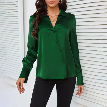 Chemise Verte en Satin